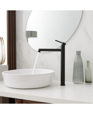 Single Hole Single Handle Bathroom Vessel Sink Faucet With Supply Hose in Black Gold