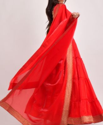 Women's Tiered Shimmer Lehenga Choli