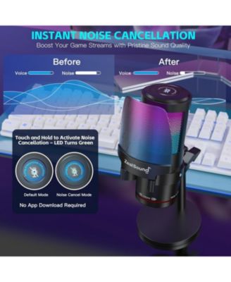 USB Microphone for iPhone, iPad, PC, RGB Gaming Mic with Metal Body, Mute, Pop Filter, Gain for Podcasting, Streaming, YouTube, Voice Over