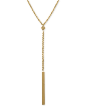 image of Rope Bar Lariat Necklace in 14k Gold
