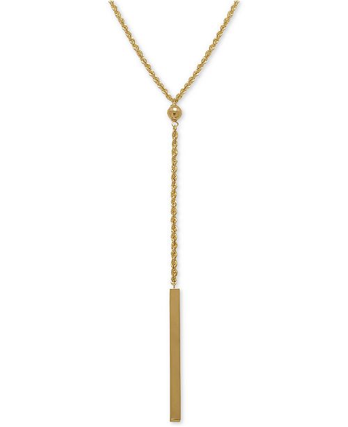 Macy's Rope Bar Lariat Necklace in 14k Gold & Reviews Necklaces