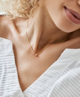 Gold Plated Kira Mini Initial Short Pendant Necklace