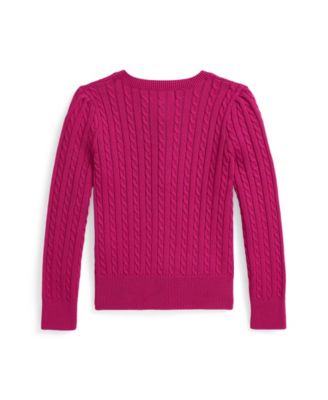 Girls 2T-6X Mini-Cable Cotton Cardigan