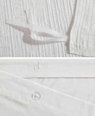 Bark Texture Cotton Jacquard 3-Pc. Duvet Cover Set, Queen