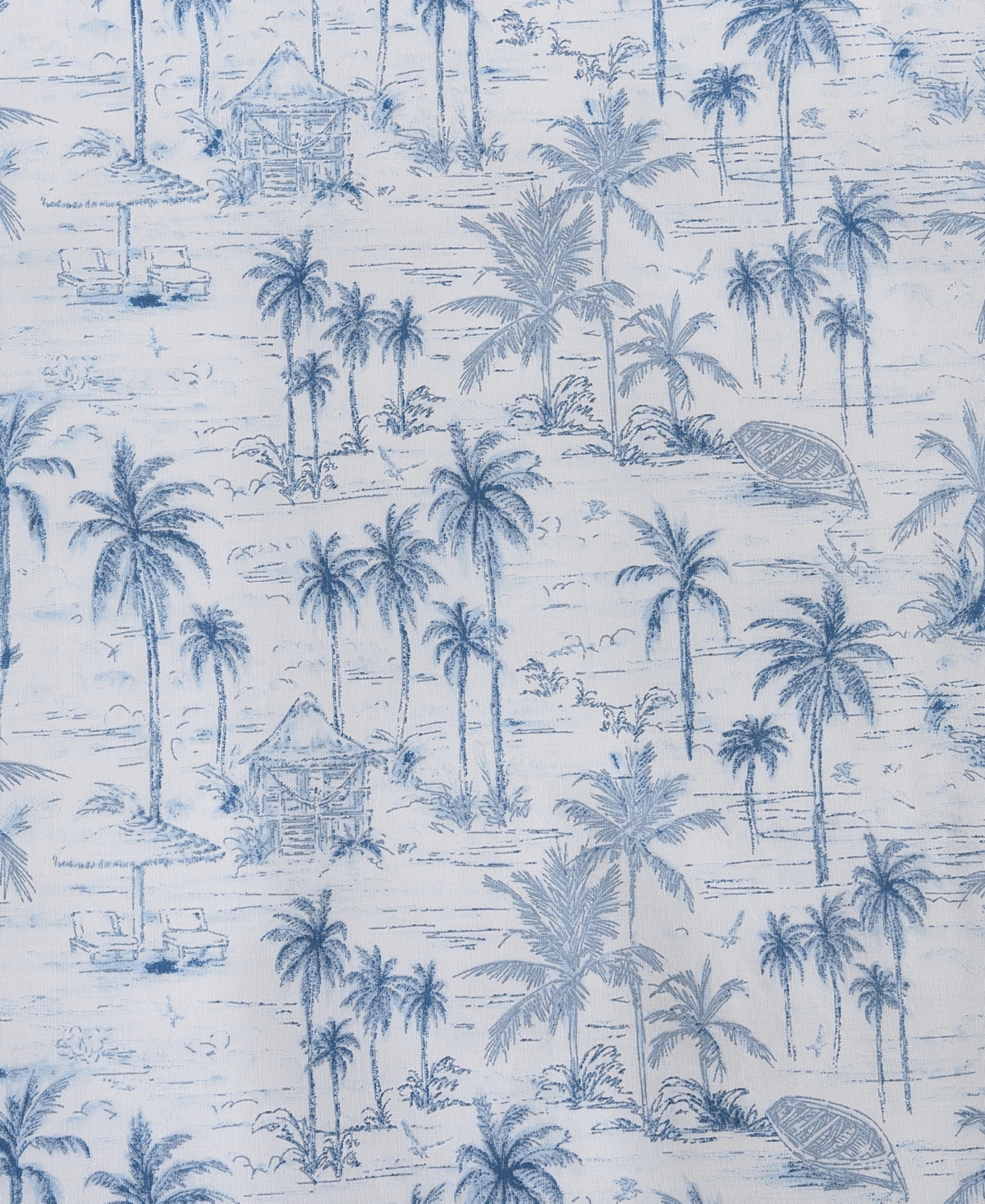 Tommy Bahama Home Cotton Percale 4 Piece Sheet Set, Queen In Blue