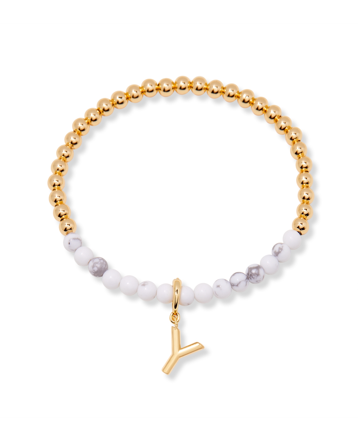 Gold Plated Bennett Initial Gemstone Bracelet - Gold - Z