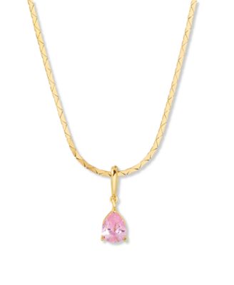 brook york Gold Plated Melrose Teardrop Birthstone Short Pendant Necklace - Gold- October 113$