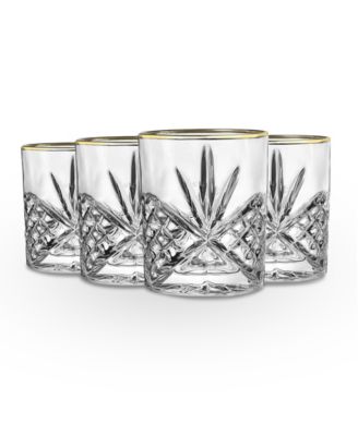 Godinger - Set of 4  Dublin Platinum Double Old Fashioned Glasses