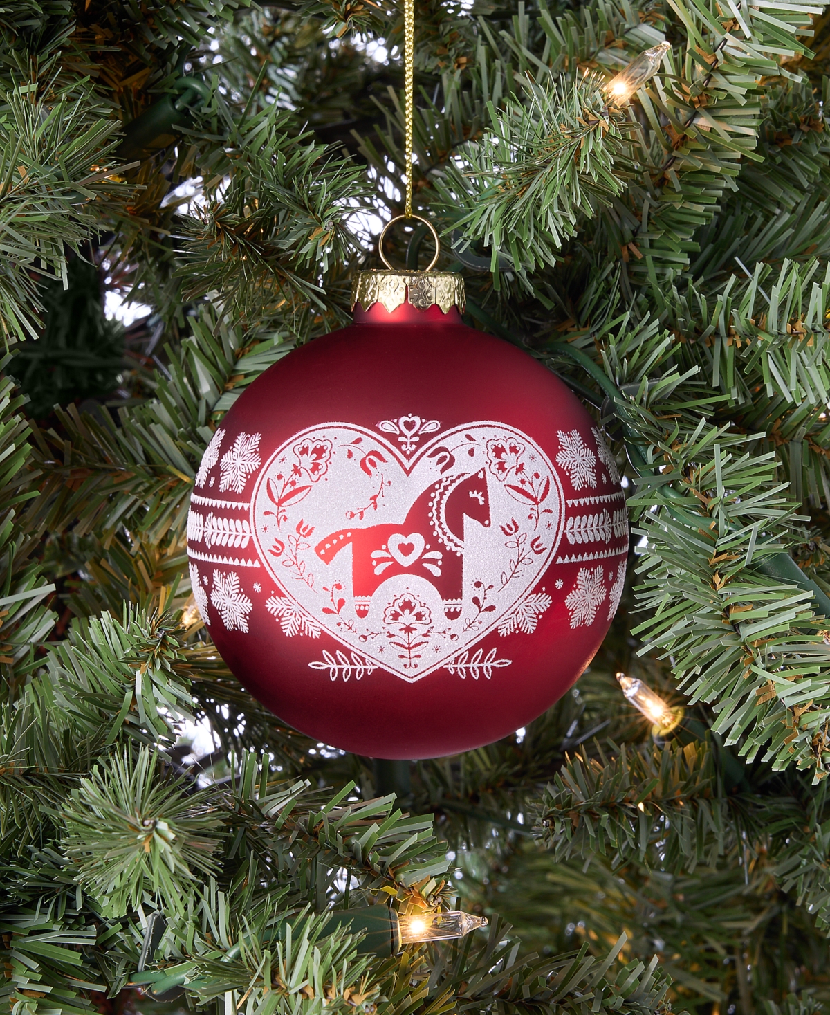 Holiday Lane Nordic Wonderland Folk Ball Ornament, Macy's Exclusive In Transparent