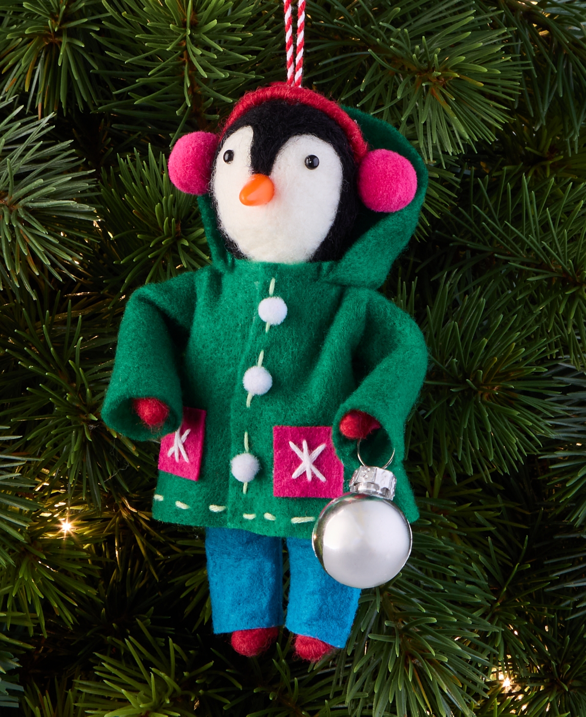Holiday Lane Tiny Tidings Dressed-up Penguin Ornament, Macy's Exclusive In Transparent