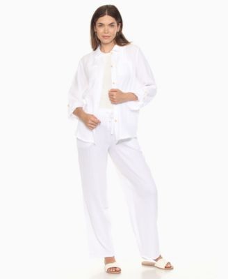 Women's Long Sleeve Button Down Cotton Gauze Set