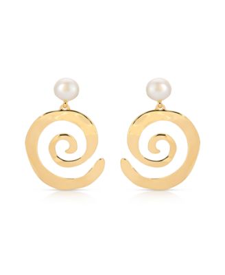 Aura Swirl Mother of Pearl Drop Earrings