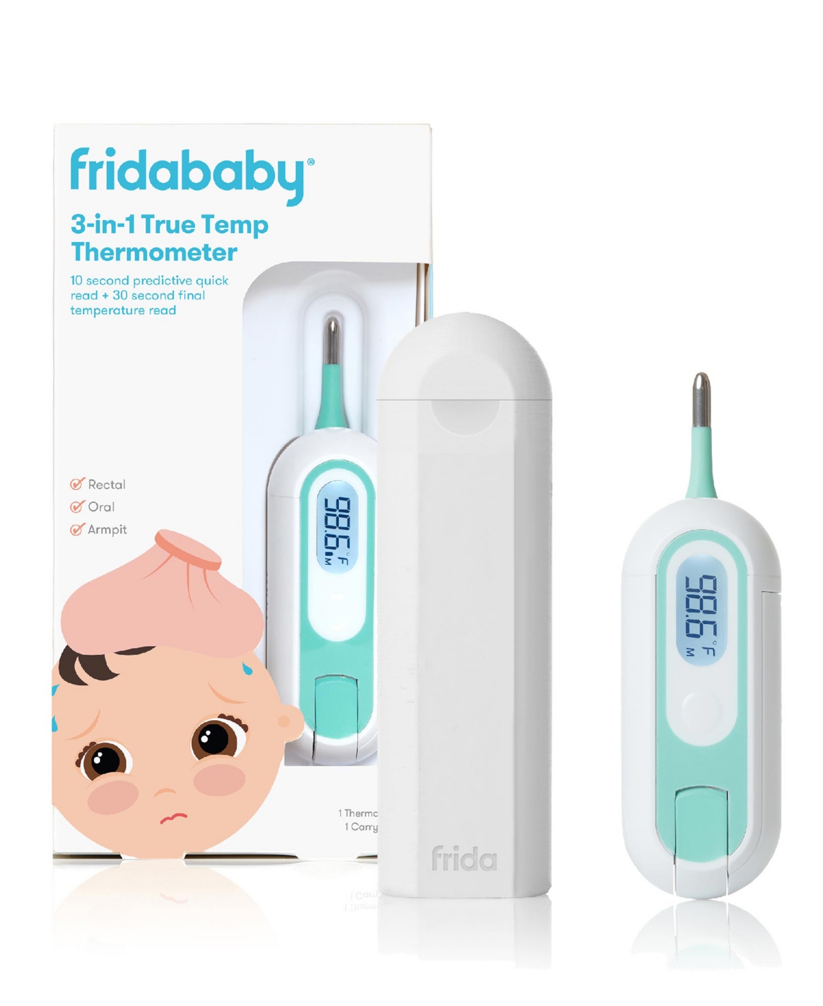 Frida Baby 3-in-1 True Temp Digital Thermometer In White
