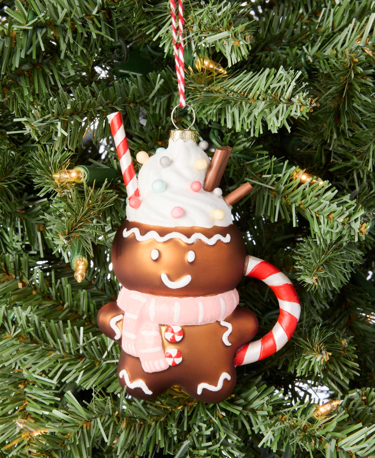 Holiday Lane Gingerbread Village Hot Cocoa Gingerbread Man Ornament, Macy's Exclusive In Transparent