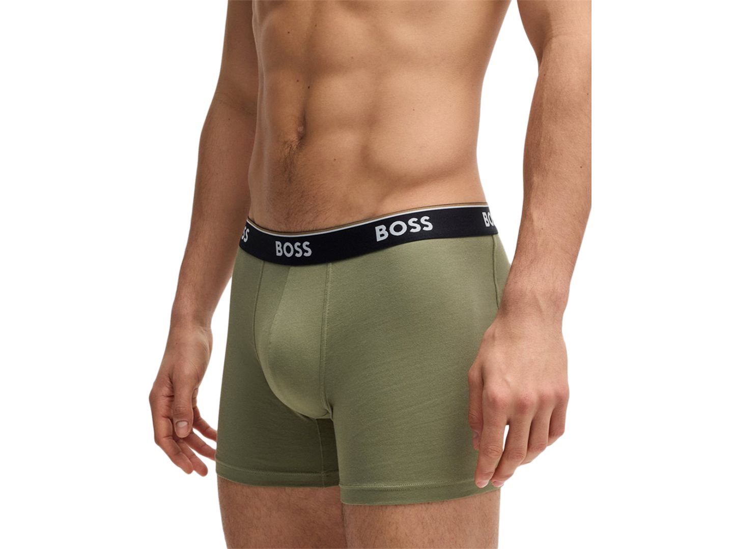 Трусы-боксеры Waistband для мужчин, с логотипом — Hugo Boss, цвет: Синий / Серый — фото 9