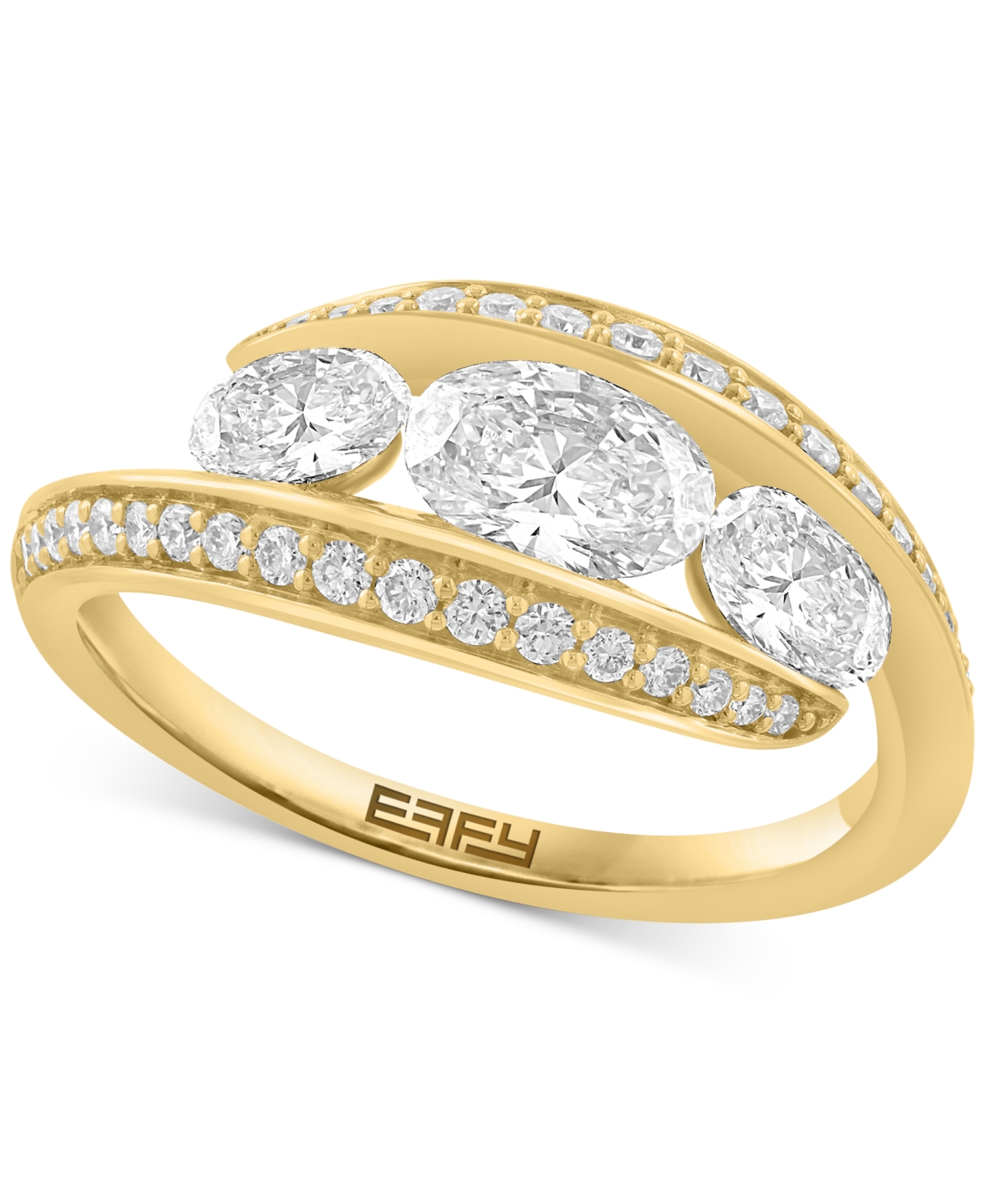 Effy Lab Grown Diamond Ring (1-3/8 ct. t.w.) in 14k Yellow Gold - Yellow Gold