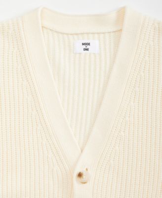 Men's Shaker-Stitch V-Neck Cardigan, Macy's Exclusive