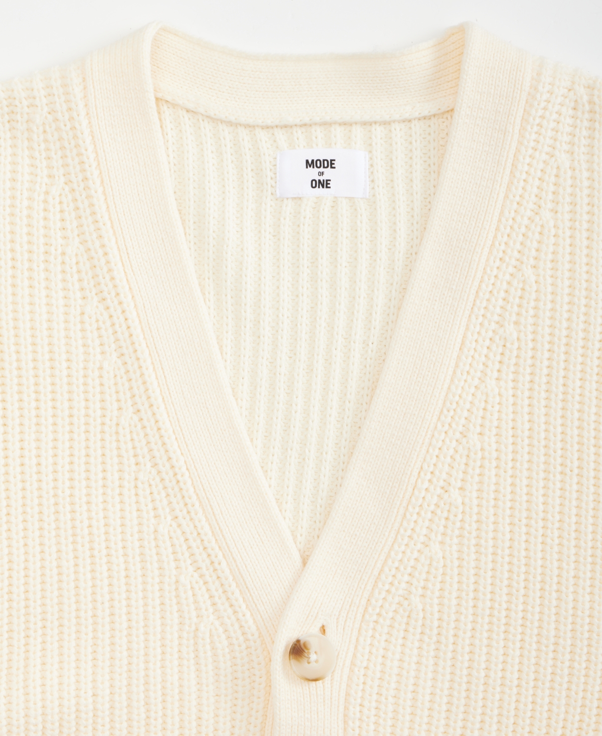 Mode Of One Men's Shaker-stitch V-neck Cardigan, Macy's Exclusive In White