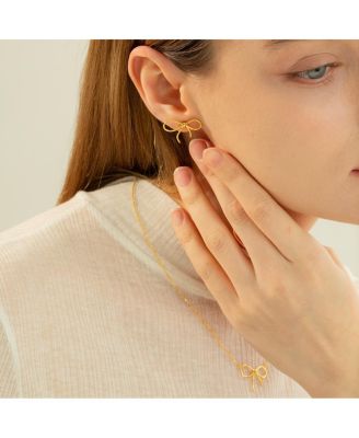 Sterling Silver 18k Gold Plated Colette Chic Ribbon Necklace