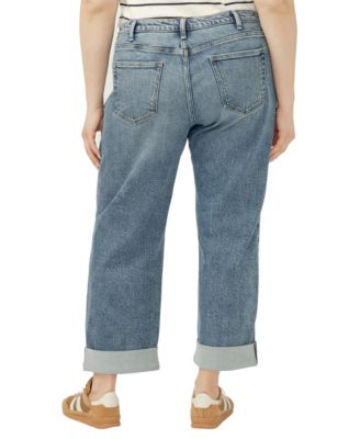 Plus Size Relaxed Mid Rise Straight Leg Jeans