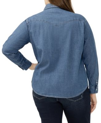 Plus Size Western Denim Shirt