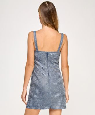 Juniors' Embellished Shine Bodycon Dress