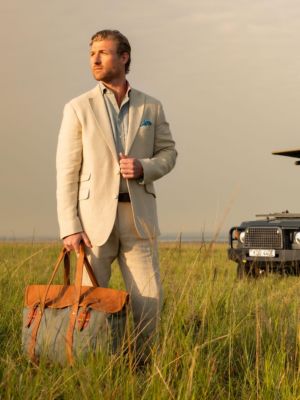 Men's Linen/Wool/Silk Blend Tailored Blazer