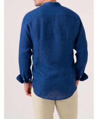 Men's Linen Grandfather Collar Shirt