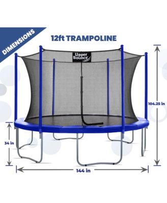 12 FT Round Trampoline Set with Safety Enclosure System - Backyard Trampoline - Outdoor Trampoline for Kids - Adults