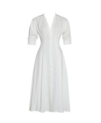 Women's Palina Lyocell Pleated Midi Preppy Shirt Dress
