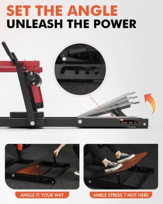 800LBS Plate-Loaded Hip Thrust Machine - Heavy Duty Glute Builder with Adjustable Footboard & Weight Storage