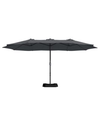 181" x 106" Outdoor Double-Sided Market Umbrella With Base Patio Umbrella