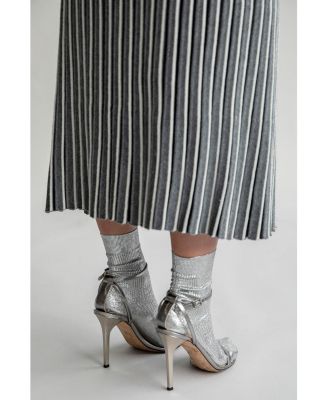 Women's Adeline Stripe Pleated Knit A Line Skirt