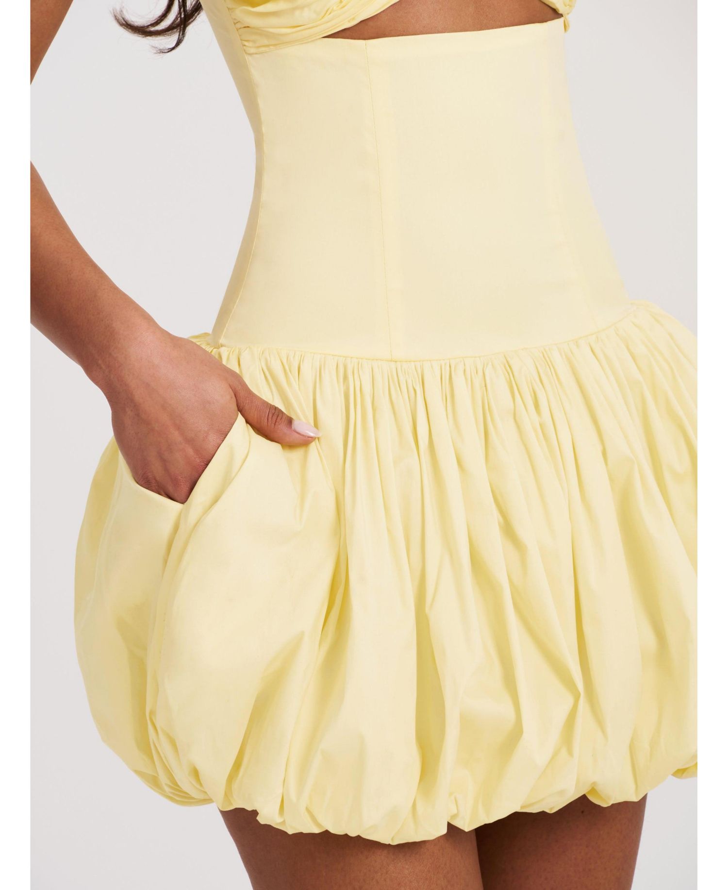 Women's Umika Butter Yellow Bubble Hem Mini Dress