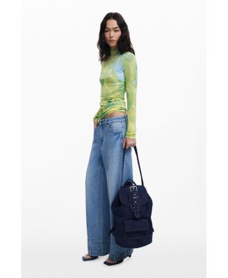 Women's Medium convertible denim bucket backpack