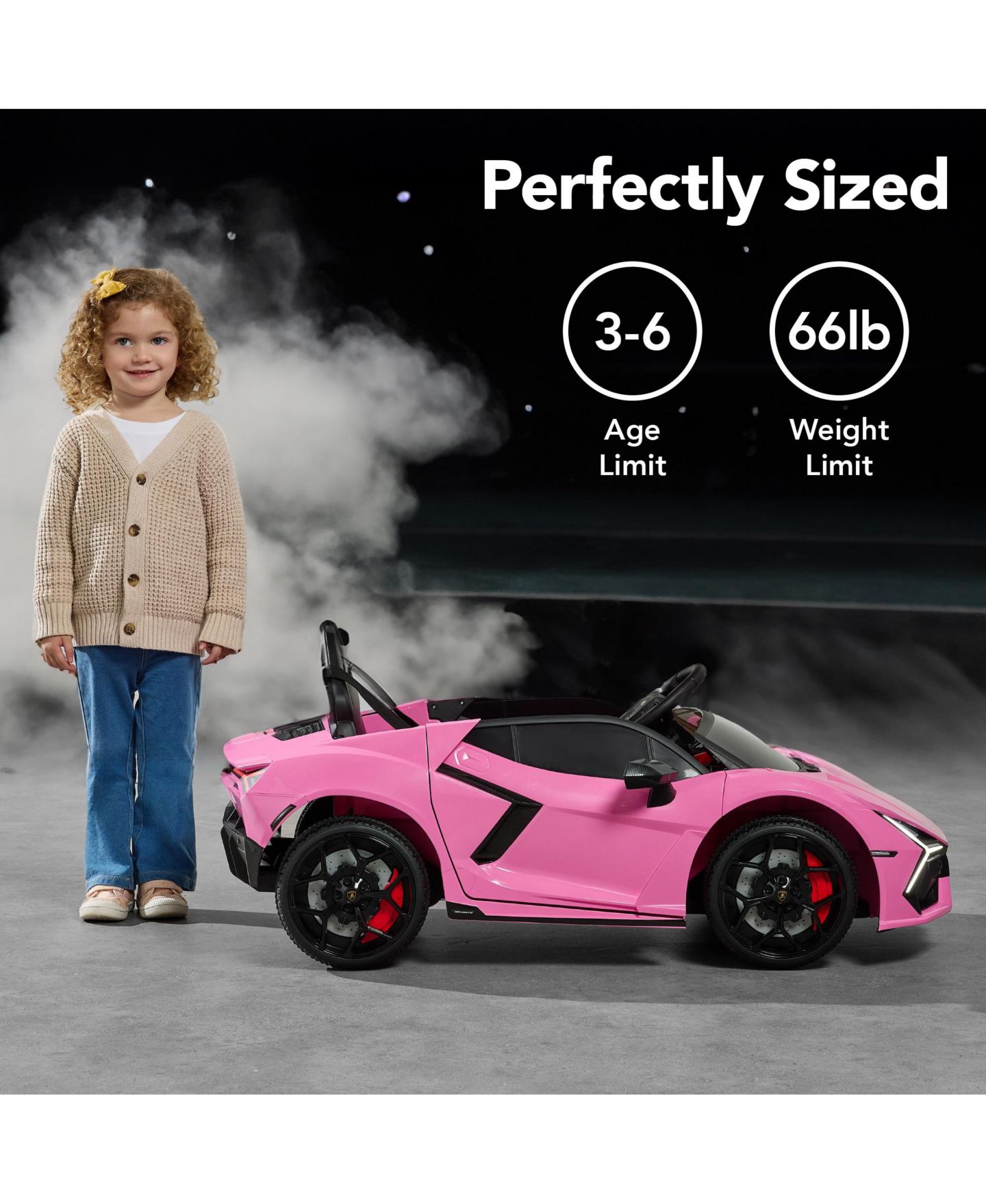 Детская игрушка Best Choice Products Kids 12V Ride-On Car Officially Licensed Lamborghini Revuelto w/ Remote, LED Lights, цвет: Розовый — фото 5