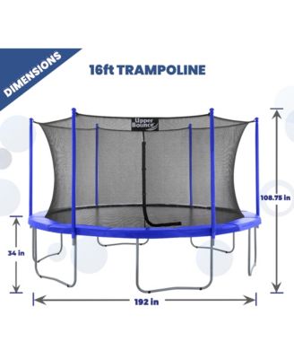 16 FT Round Trampoline Set with Safety Enclosure System - Backyard Trampoline - Outdoor Trampoline for Kids - Adults