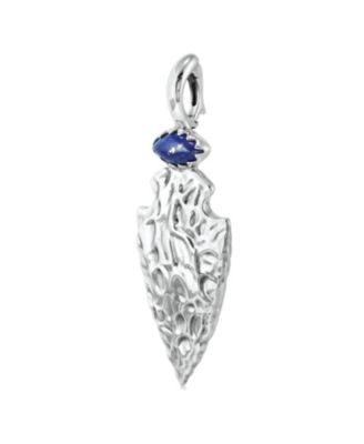 Sterling Silver Denim Lapis Fritz Casuse Arrowhead Pendant Enhancer