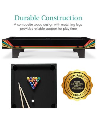 40in Tabletop Billiard Table, Pool Game Table w/ 2 Cue Sticks, Ball Set, Storage Bag