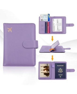 Passport Storage Wallet with 6 Slots- Purple