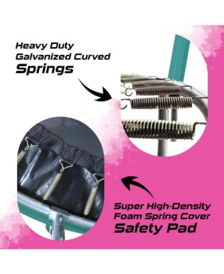 Pumpkin-Shaped Outdoor Trampoline Set with Premium Top-Ring Frame Safety Enclosure, 14 FT - Dark Green