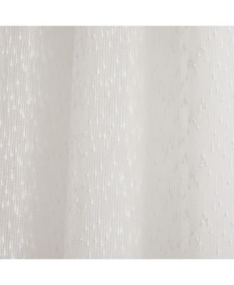 Aileen Textured Raindrop Sheer Window Curtain Panels White Pair 38x84