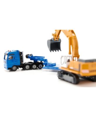 1/87 Liebherr 974 Excavator with MAN Truck & Lowboy Trailer by SIKU