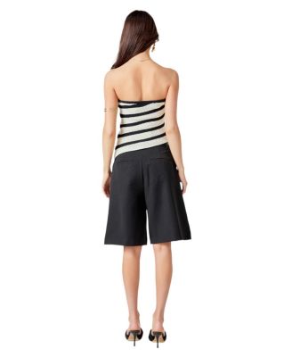 Women's Strapless Striped Knit Top