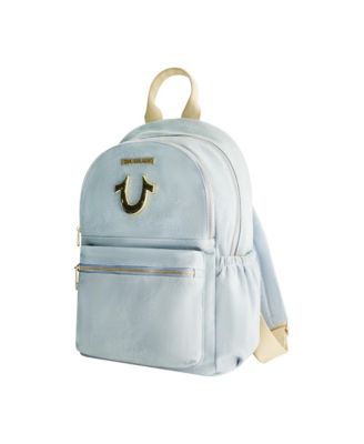 Zip Pocket Denim Horseshoe Backpack
