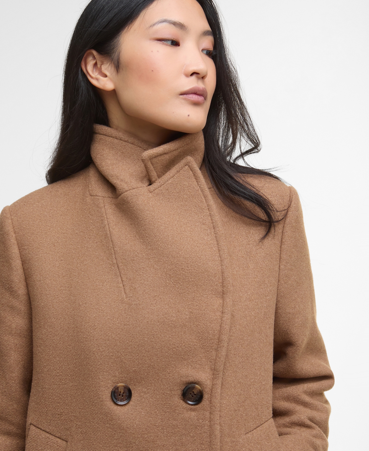 Barbour Women's Indie Double-breasted Peacoat In Brown
