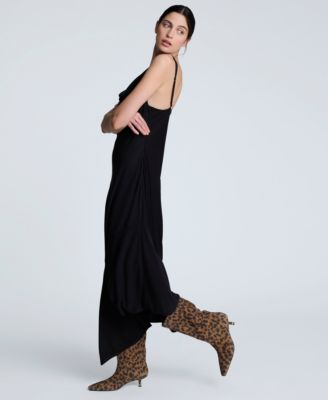 Women's Cowlneck Asymmetric-Hem Maxi Dress