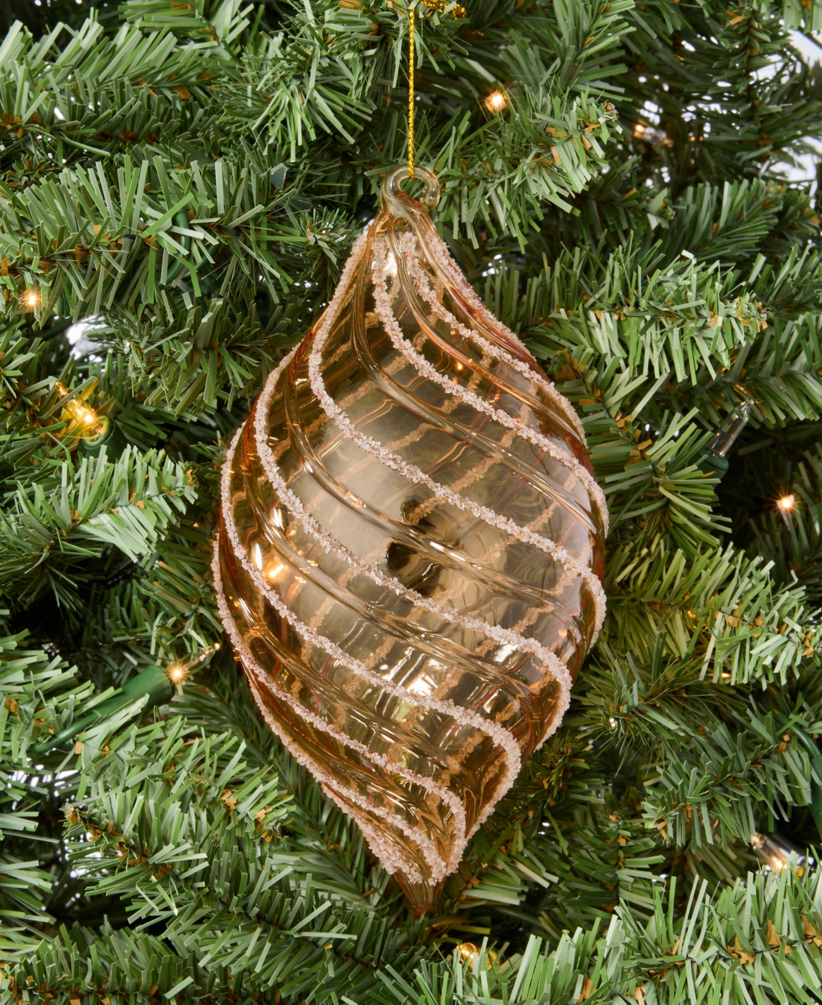 Holiday Lane Berry Tones Glass Drop Twist Ornament, Macy's Exclusive
