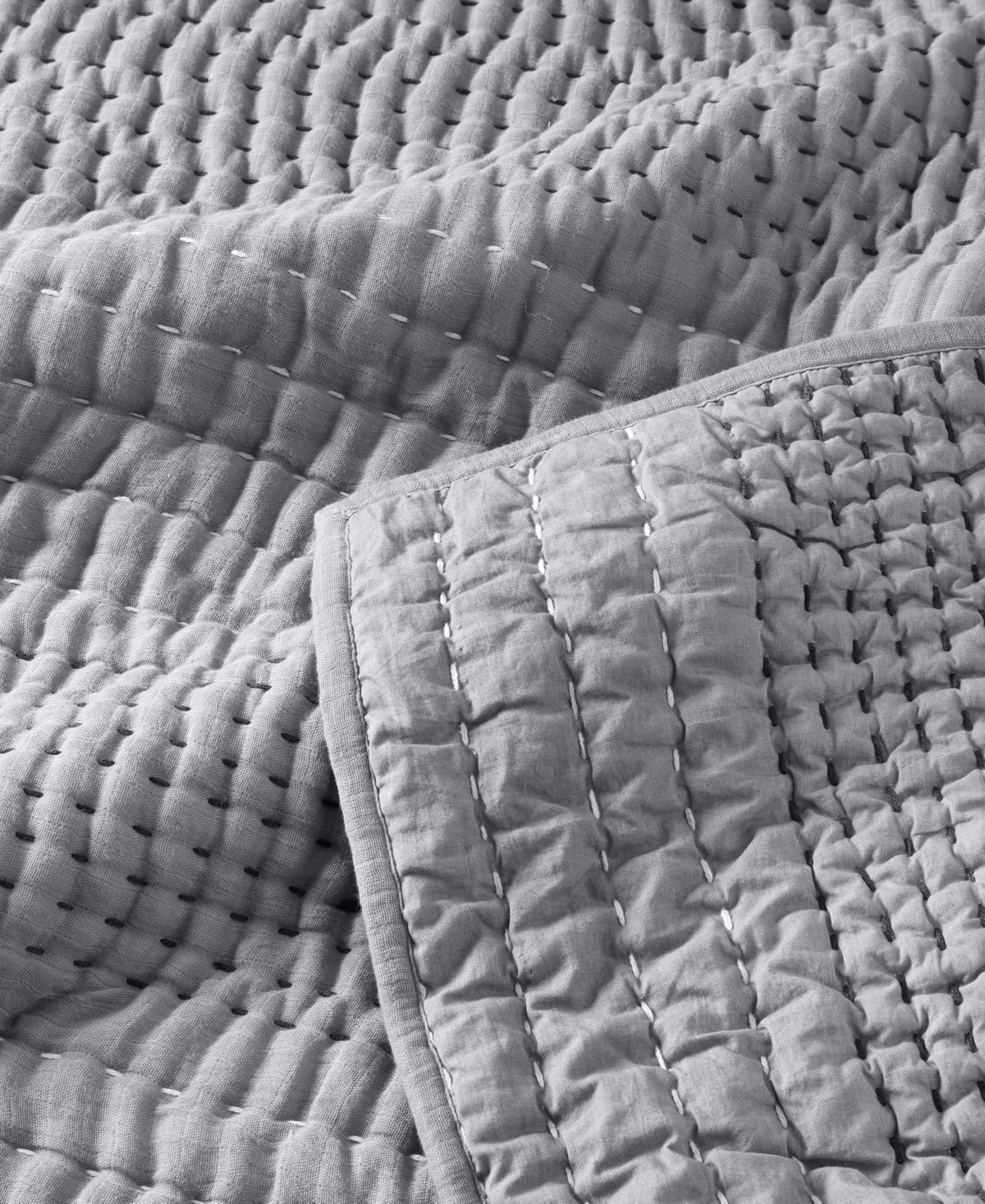 Oake Pick Stitch 3-pc. Coverlet Set, Full/queen, Exclusively For Macy's In Gray