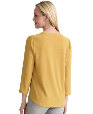 Petite V-Neck Long Sleeve Pocket Top